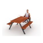 mesa de picnic metal madera alto tránsito 150