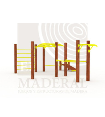 Circuito de calistenia metal madera