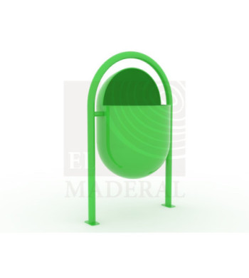 Basurero metálico ovalado