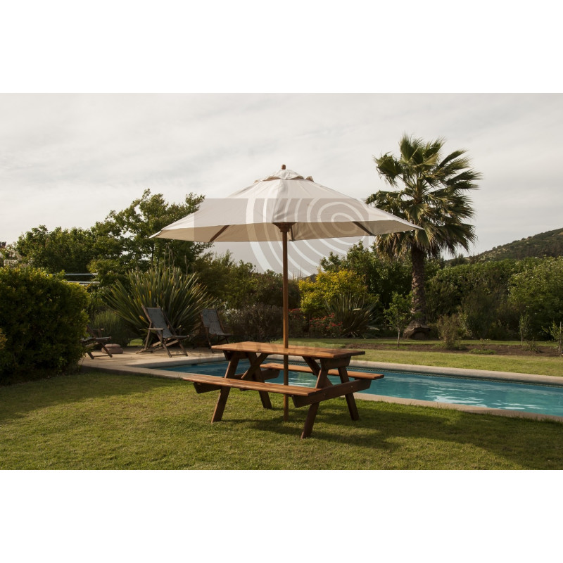 Mesa de picnic con Quitasol de género