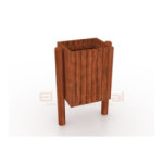 Basurero cuadrado de madera