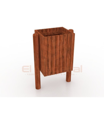 Basurero cuadrado de madera