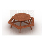 Mesa hexagonal de picnic