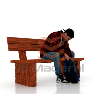 Banca de rollizos con respaldo