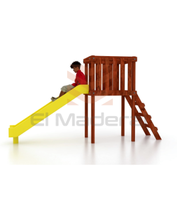 Tobogán simple con estructura de madera