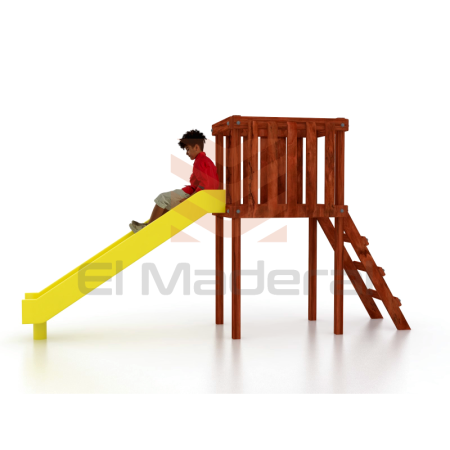 Tobogán simple con estructura de madera