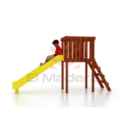 Tobogán simple con estructura de madera