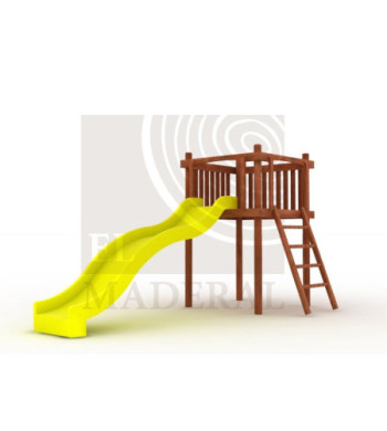 Tobogán alto tránsito con tarima grande