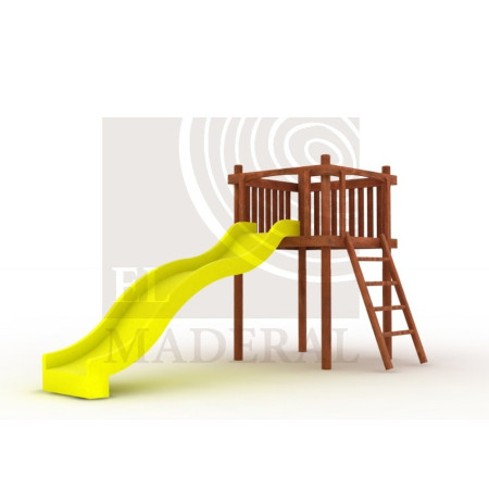 Tobogán alto tránsito con tarima grande