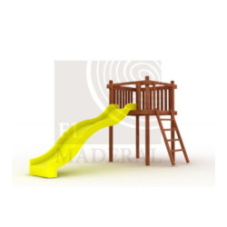 Tobogán alto tránsito con tarima grande