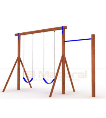 Columpio doble con barra
