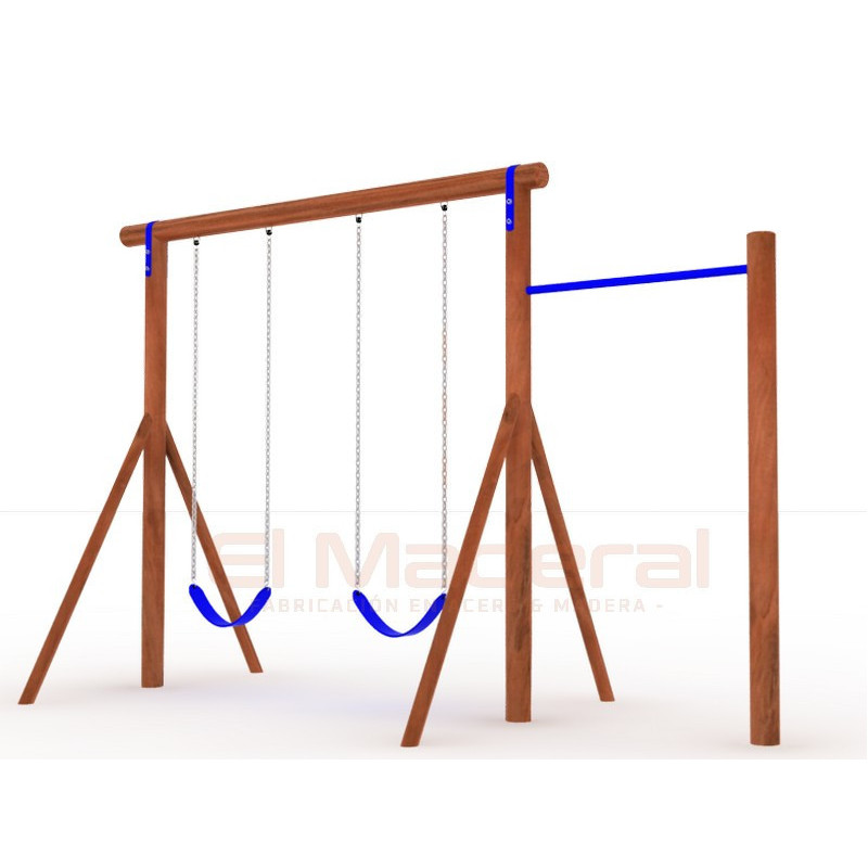 Columpio doble con barra