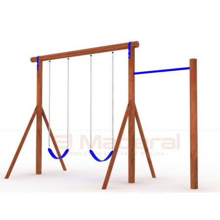 Columpio doble con barra