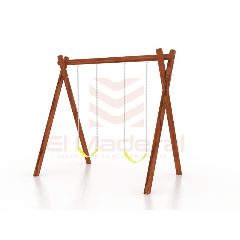 Columpio doble de madera