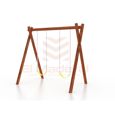 Columpio doble de madera