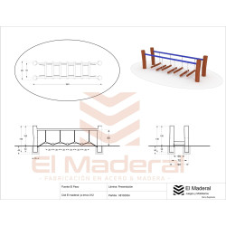 Puente Infantil Tronco Metal El Paso | Juego de Equilibrio | El Maderal
