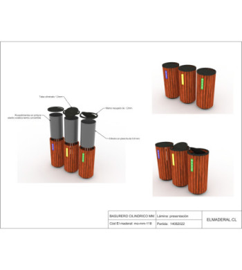 Fabricación cilindro y tapa para basureros