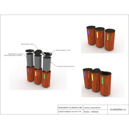 Fabricación cilindro y tapa para basureros