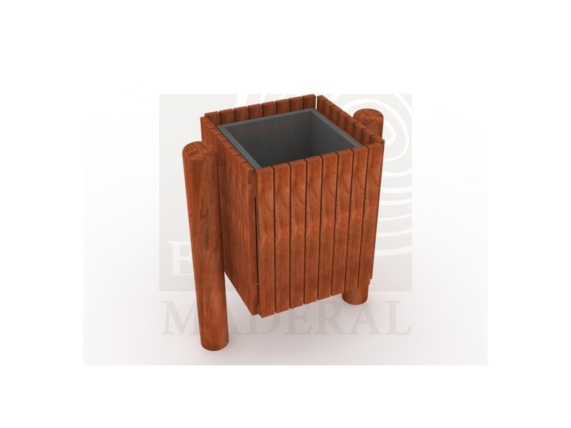 Cubo De Basura Cuadrado De Madera De Estilo Granja Vergoodr, image size:1130x848