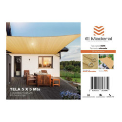 Malla vela sombreadora 90% 5 x 5 mts