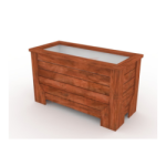 Jardinera rectángulo con contenedor metálico