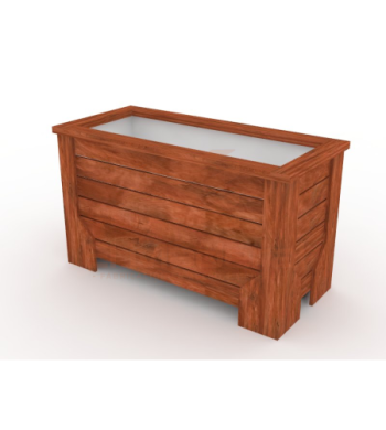 Jardinera rectángulo con contenedor metálico