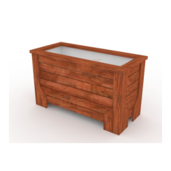 Jardinera rectángulo con contenedor metálico