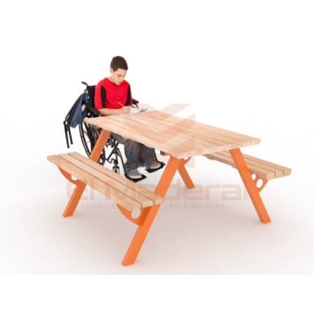 Mesa Picnic Orange Wood tradicional