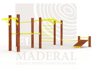 Circuito de calistenia metal madera