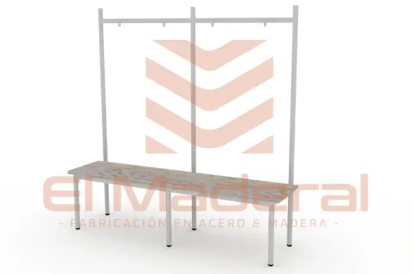 BANCA DOBLE CON PERCHERO 1.50 MTS