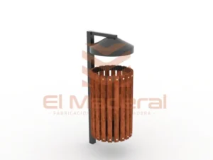 basurero metal madera
