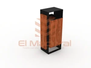 basurero metal madera