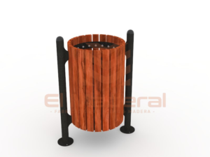 Basurero madera metal