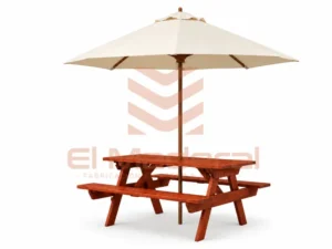 MESA DE PICNIC CON QUITASOL