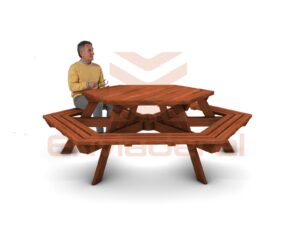 Mesa de pícnic hexagonal