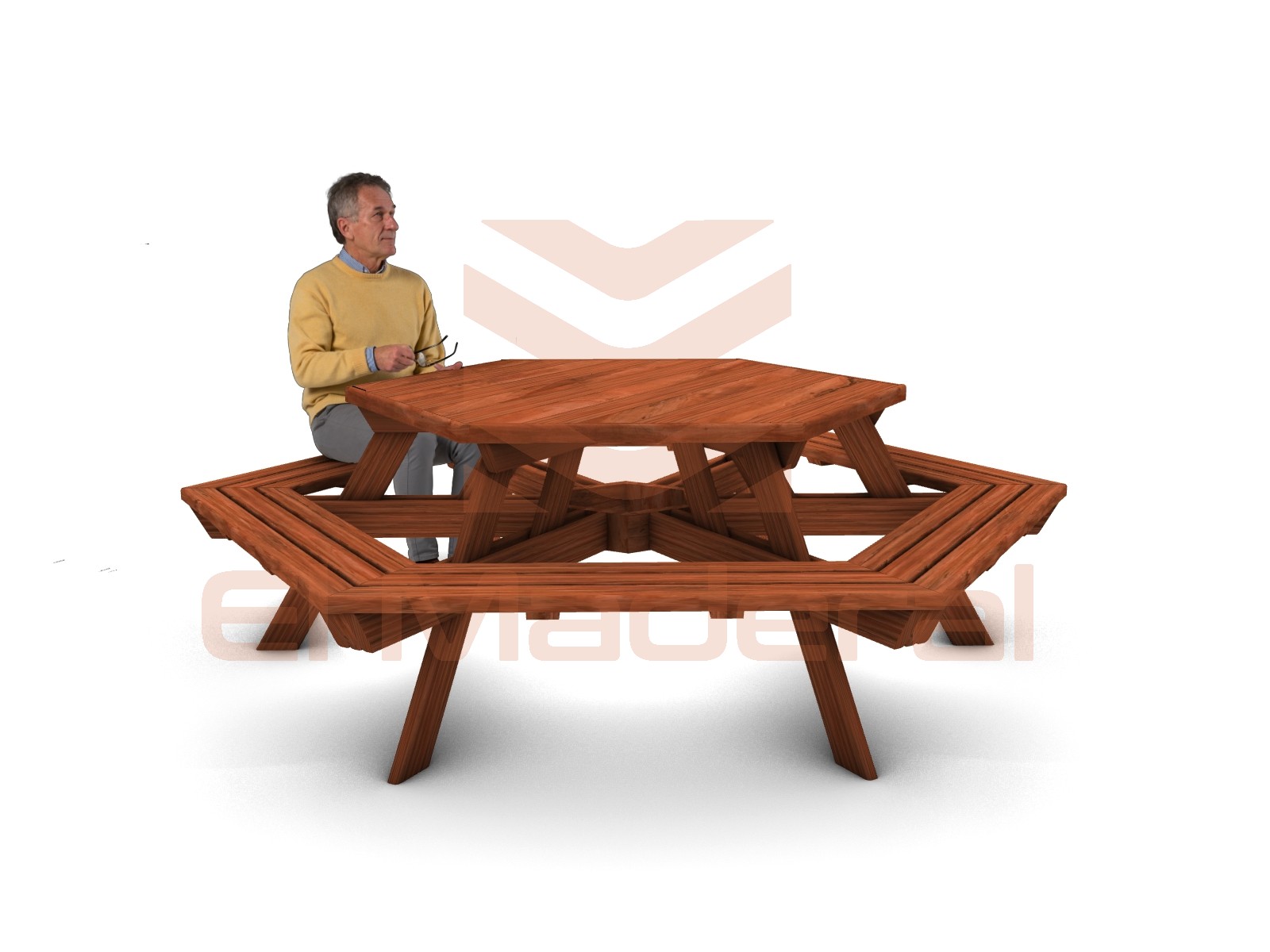 Mesa hexagonal de picnic