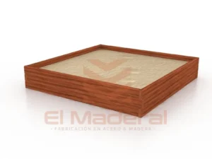 Arenero cuadrado 150 cm x 150 cm x 27 cm
