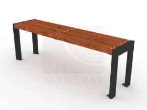 Banca alta sin respaldo de metal y madera