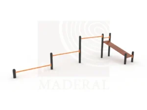 Barra triple altura y banca para abdominales