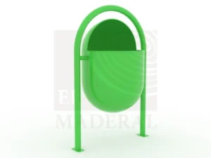 Basurero metálico ovalado