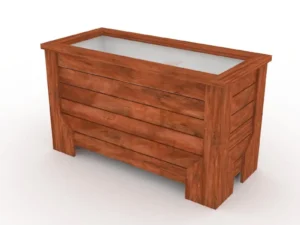 Jardinera rectángulo con contenedor metálico