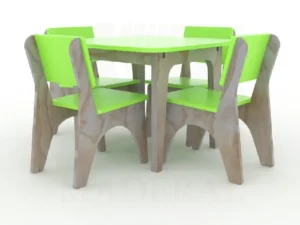 Mesa con 4 sillas terciado y melamina