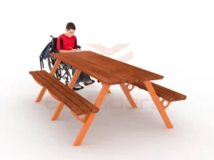 Mesa de picnic metal madera alto tránsito 250cm