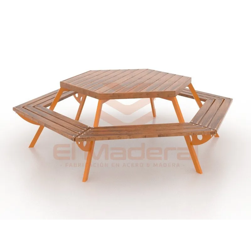 Mesa Hexagonal Orange-Wood