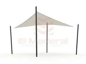 Vela sombreadora 5x5 mt postes metálicos