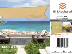 Malla vela sombreadora 90% 6 x 6 mts