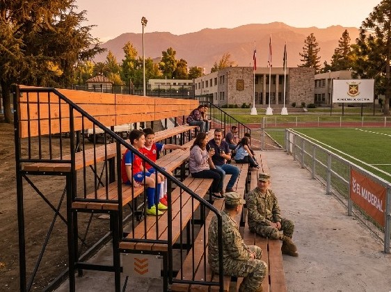 Estructura de gradería deportiva