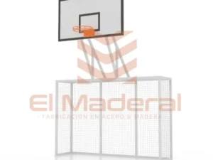 Arco de baby futbol con aro de basquetbol, antivandálico