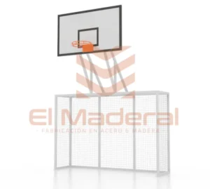 Arco de baby futbol con aro de basquetbol, antivandálico