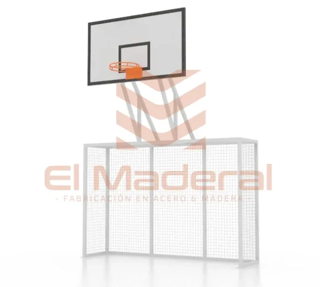 Arco de baby futbol con aro de basquetbol, antivandálico